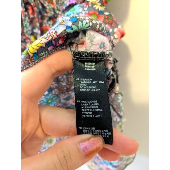 Vintage Y2K Floral Cami Top Ruffle Cottagecore Tiered Spaghetti Strap Beach Sz S - Picture 8 of 8